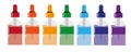Glass bottle with pipette. Cosmetic dropper bottle. Essential oil in glass. Flacon of liquid